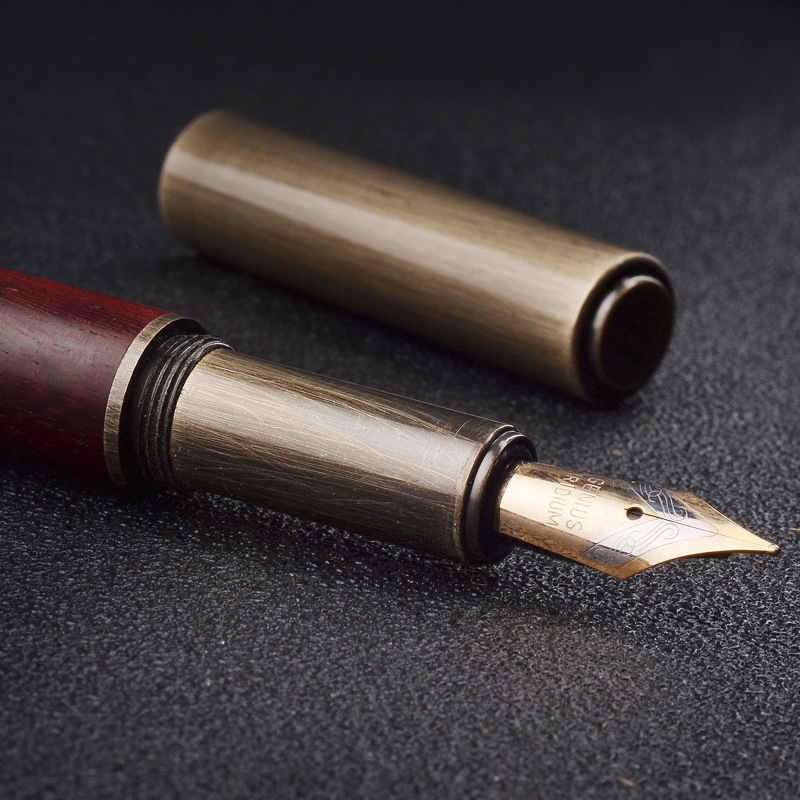 MG-1002 drveno-metalo kaligrafsko pero s iridijevim vrhom, sustav upijanja tinte, Jingjia