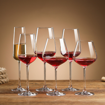 Set čaša za vino od kristalnog stakla, moderni minimalistički stil, 6–10 komada, mogućnost tiskanja logotipa