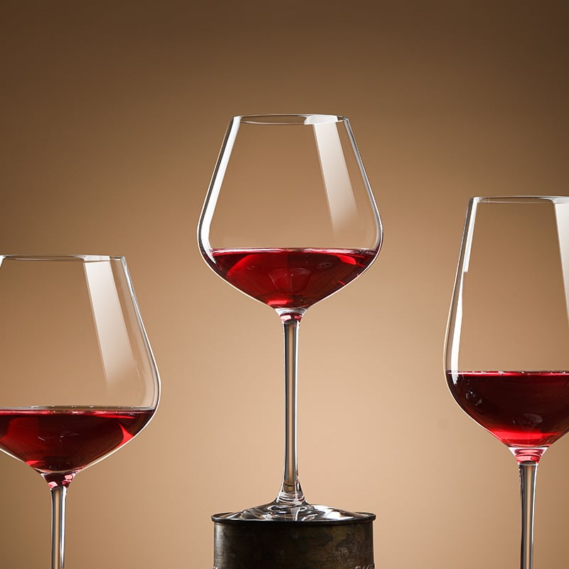 Set čaša za vino od kristalnog stakla, moderni minimalistički stil, 6–10 komada, mogućnost tiskanja logotipa