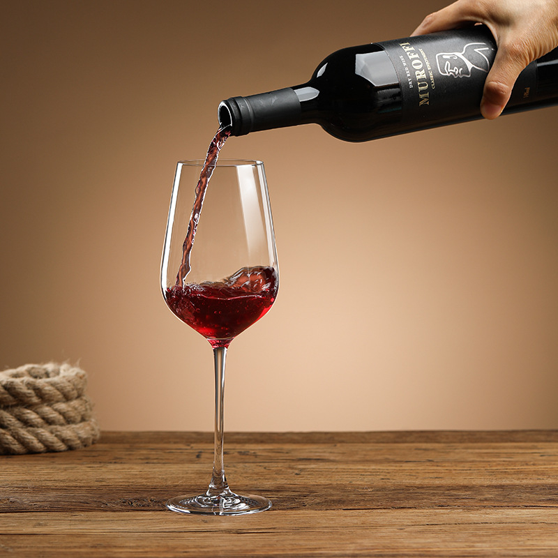 Set čaša za vino od kristalnog stakla, moderni minimalistički stil, 6–10 komada, mogućnost tiskanja logotipa