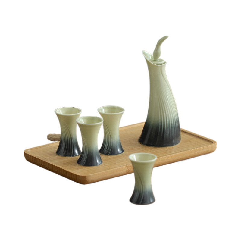 Bar set s Baijiu čašama, kineski stil dozator, držač čaše – premium kvaliteta