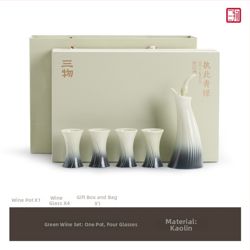 Bar set s Baijiu čašama, kineski stil dozator, držač čaše – premium kvaliteta