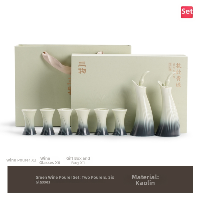 Bar set s Baijiu čašama, kineski stil dozator, držač čaše – premium kvaliteta