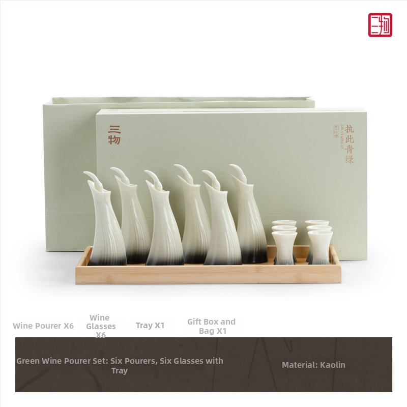 Bar set s Baijiu čašama, kineski stil dozator, držač čaše – premium kvaliteta