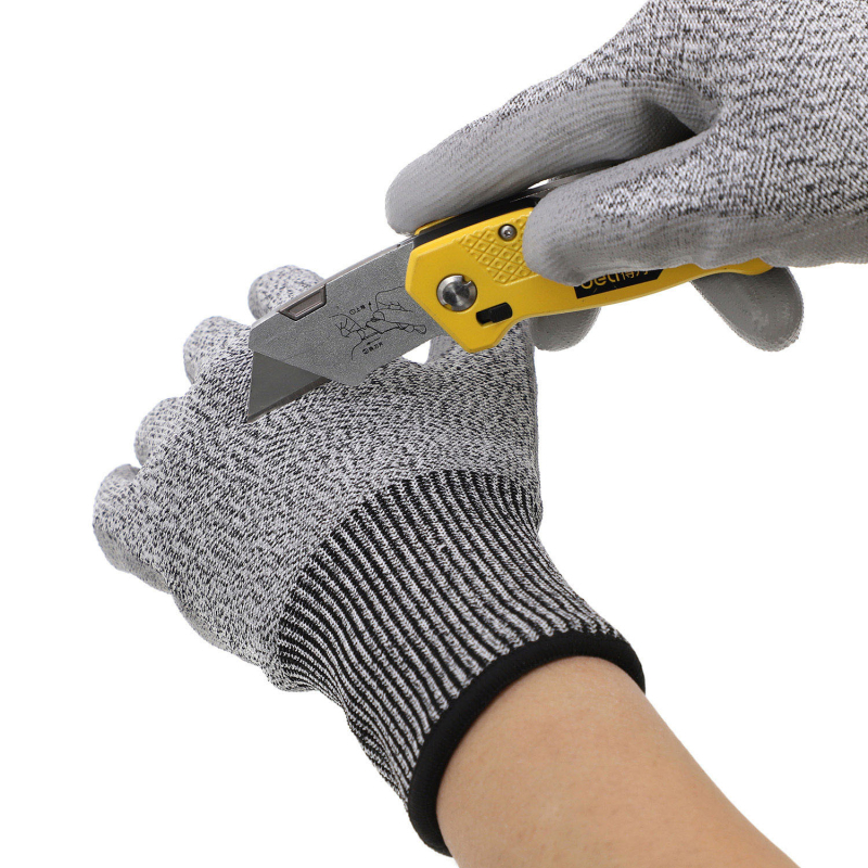 Rukavice otporne na rez EN388 CE certificirane, razina A5 i zaštita D, HPPE stakloplast s PU premazom