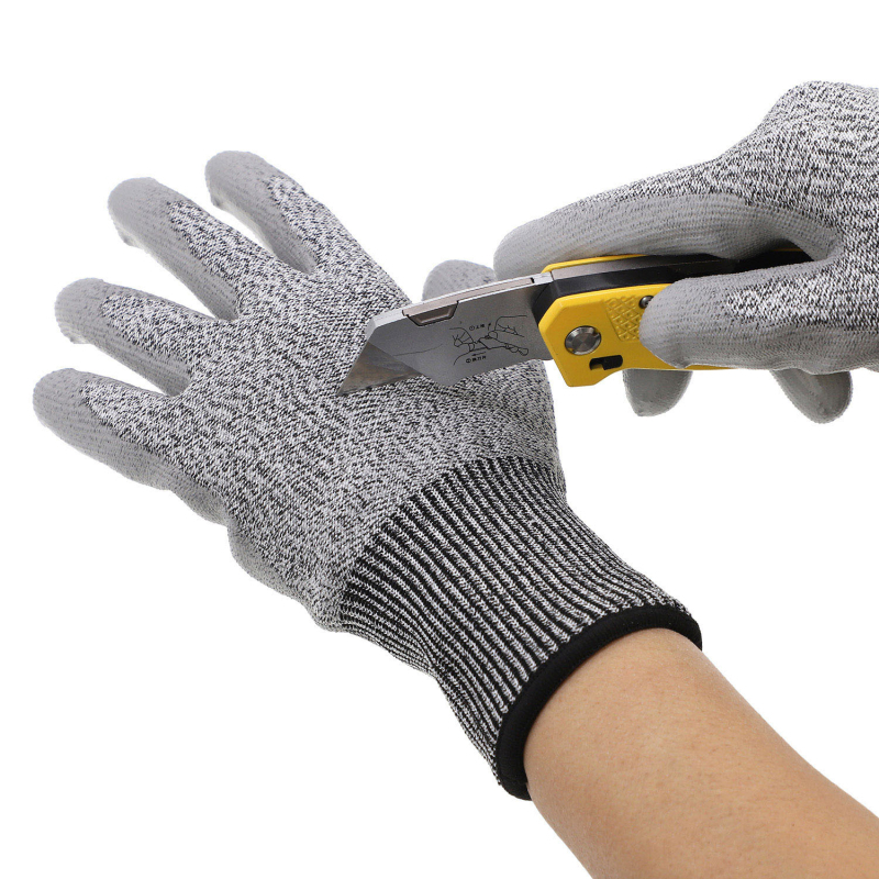 Rukavice otporne na rez EN388 CE certificirane, razina A5 i zaštita D, HPPE stakloplast s PU premazom