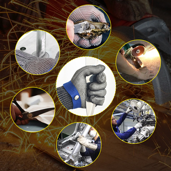 Qinfan Rukavice Protiv Rezanja od Čelične Žice – Otporne Rukavice Za Zaštitu Ruke, Višekratno Upotrebljive, Za Rezanje Stakla, Kuhinju i Drvogradnju