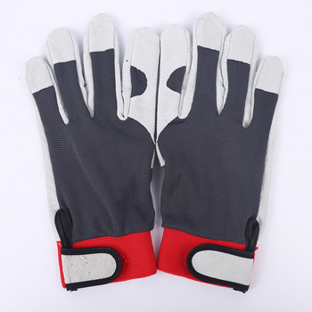 Vrtne rukavice s dvostrukom dlanom od svinjske kože i elastičnim stražnjim dijelom – otporne na rezanje, višekratna uporaba