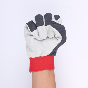 Vrtne rukavice s dvostrukom dlanom od svinjske kože i elastičnim stražnjim dijelom – otporne na rezanje, višekratna uporaba