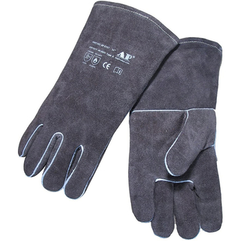 Γάντια συγκόλλησης από δέρμα βοδιού, μήκος 34 cm, βάρος 300 g, μη μίας χρήσης, για προστασία συγκόλλησης