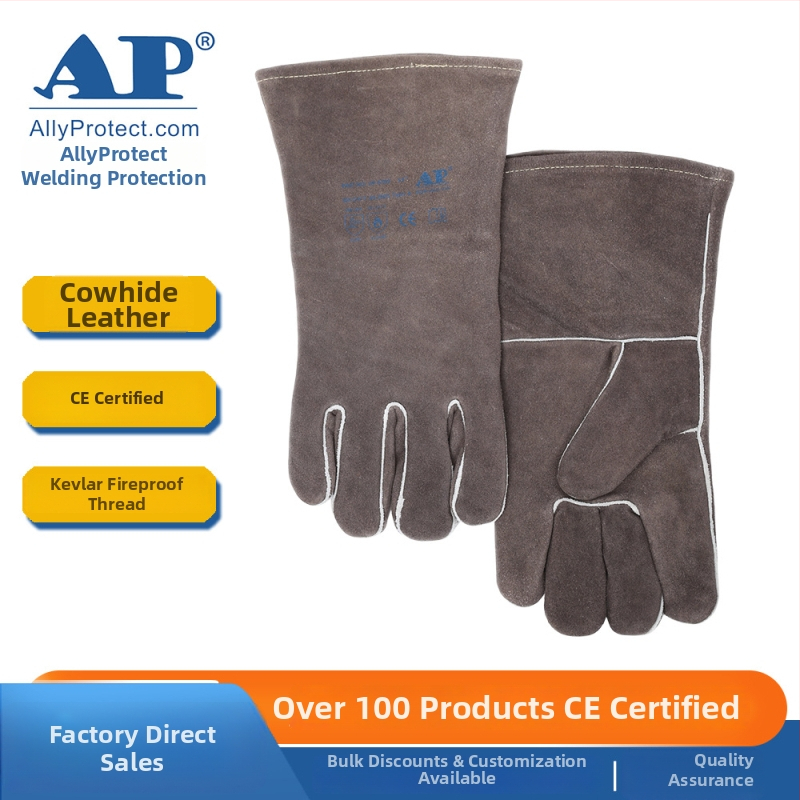 Zváracie rukavice z kravskej kože, dĺžka 34 cm, hmotnosť 300 g, opakovane použiteľné, na ochranu pri zváraní