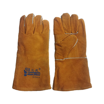 Γάντια συγκόλλησης – Διπλής στρώσης δέρμα αγελάδας με βελούδινη επένδυση, ανθεκτικά στη φθορά, προστασία από υψηλές θερμοκρασίες, μακριά γάντια προστασίας, Craftsman
