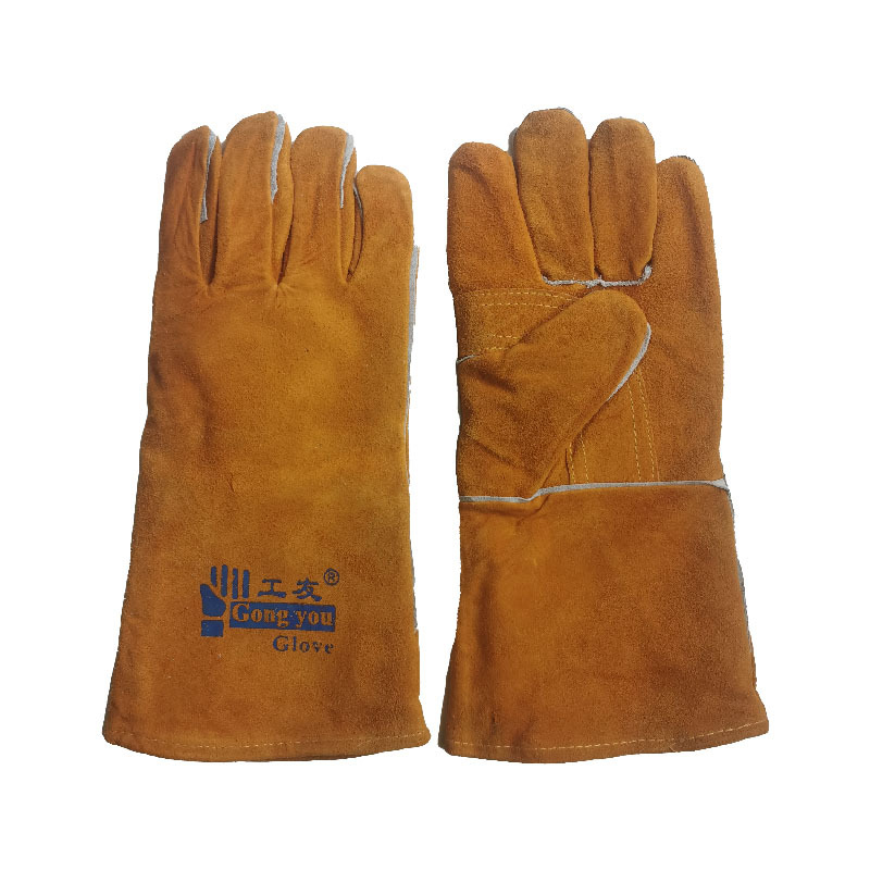 Γάντια συγκόλλησης – Διπλής στρώσης δέρμα αγελάδας με βελούδινη επένδυση, ανθεκτικά στη φθορά, προστασία από υψηλές θερμοκρασίες, μακριά γάντια προστασίας, Craftsman