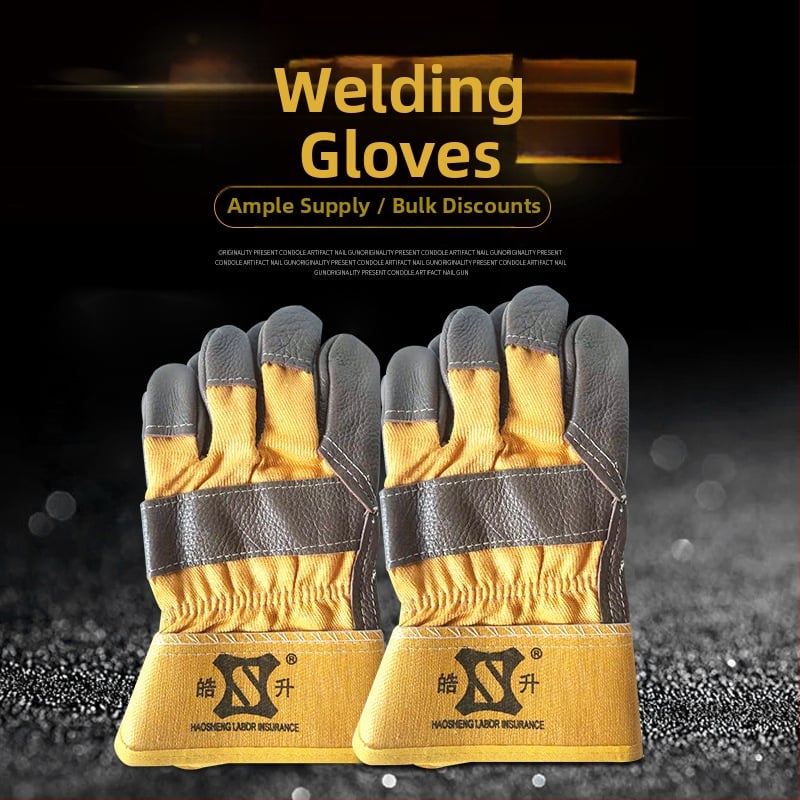 Γάντια συγκόλλησης Haosheng – Δέρμα βοοειδών, Προστασία συγκόλλησης, Λειτουργία: Γάντια συγκόλλησης