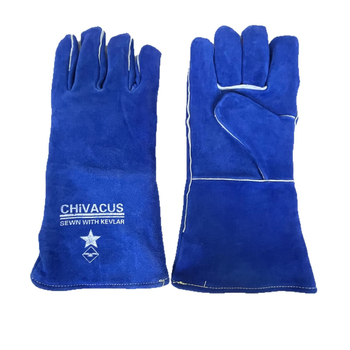 Γάντια συγκόλλησης CHIVACUS - δέρμα αγελάδας, διπλό στρώμα, ανθεκτικά στη φλόγα, ανθεκτικά σε υψηλές θερμοκρασίες