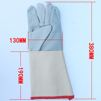 Δερμάτινα γάντια συγκόλλησης με μακρύ μανσέτο, θερμομονωτικά για υψηλές θερμοκρασίες, ανθεκτικά στη φθορά, κατά του εγκαύματος και κατά της βρωμιάς
