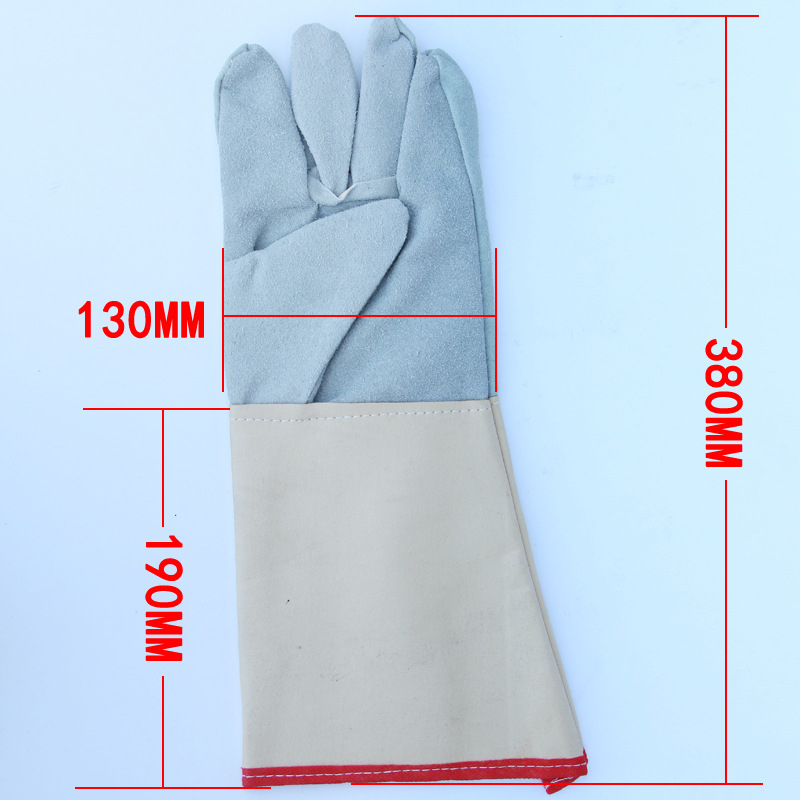 Δερμάτινα γάντια συγκόλλησης με μακρύ μανσέτο, θερμομονωτικά για υψηλές θερμοκρασίες, ανθεκτικά στη φθορά, κατά του εγκαύματος και κατά της βρωμιάς