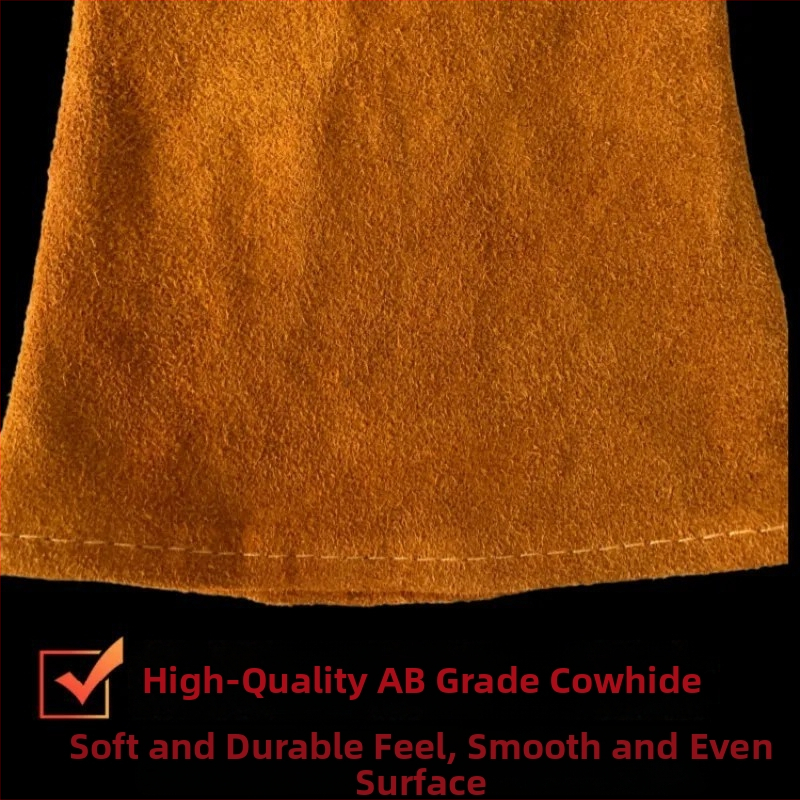 Zváracie rukavice z hovädzej kože, dvojitá hrúbka, tepelná izolácia, proti popáleniu, opakovane použiteľné, 360 g, určené na zváranie, konštrukcie a mechanické spracovanie