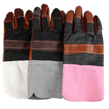 Mănuși de sudură din piele, uz industrial, lungime 270 mm, material piele, model piele cu textură florală, reutilizabile