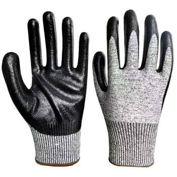 HPPE rukavice protiv rezanja, razina 5, s nitrilnim premazom, otporne na habanje i protuklizne, za mehaničku obradu i obradu stakla