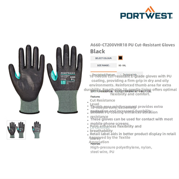 Portwest A660 CT200 VHR18 PU premazane rukavice otporne na rezanje