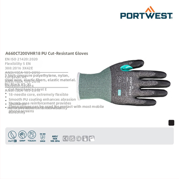 Portwest A660 CT200 VHR18 PU premazane rukavice otporne na rezanje