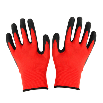Full Effort Ανθεκτικά Πυκνωμένα Γάντια Εργασίας, εξωτερικά από Πολυεστέρα, εσωτερικό από Καουτσούκ, Αντιολισθητικά και Προστασία από Κοψίματα, κατάλληλα για Κατασκευές, Διακίνηση, Διαλογή, Περιποίηση Τοπίου, Βαφή, Συναρμολόγηση Αυτοκινήτων