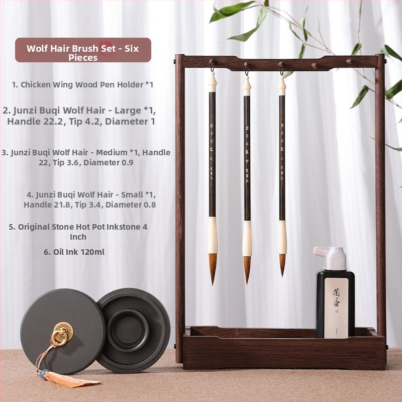 Suport pentru pensule de caligrafie - corp din plastic, model: suport din lemn pentru pensule; fără logo imprimat; fără personalizare; nu este importat