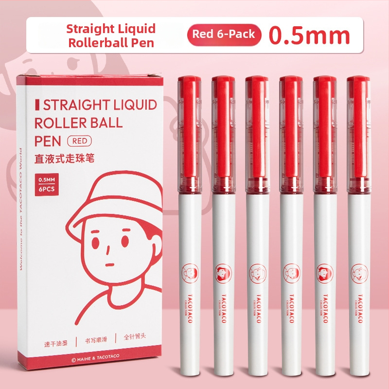 Maihe pravolinijska tekuća rollerball olovka, igličasti vrh, nehrđajući čelik, plastično tijelo, kapica