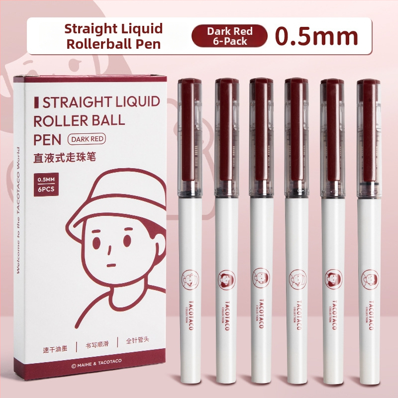 Maihe pravolinijska tekuća rollerball olovka, igličasti vrh, nehrđajući čelik, plastično tijelo, kapica