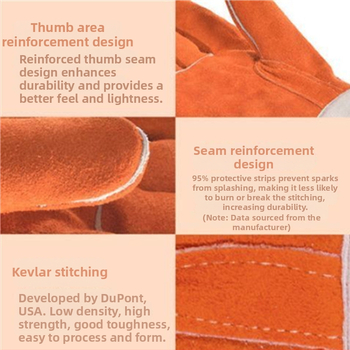 Zváračské rukavice Witex 10-0328 — vysokoteplotná izolácia, zosilnené prevedenie, odolné voči opotrebeniu (Materiál: hovädzia koža)