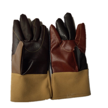 Σύντομες δερμάτινες γάντες συγκόλλησης με φλοράλ υφή δέρματος, ανθεκτικές στη φθορά, αντοχή σε υψηλές θερμοκρασίες, προστασία χεριών