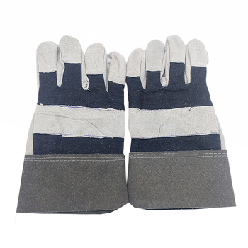 Γάντια συγκόλλησης από διπλό δέρμα βοοειδών, πλήρης παλάμη, μανσέτα από τζιν, ανθεκτικά στη θερμότητα για συγκόλληση και μηχανική επεξεργασία