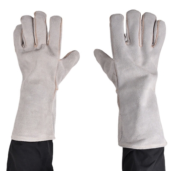 Mănuși de sudură Jin Cheng, din piele de vită, manșetă lungă, izolație termică