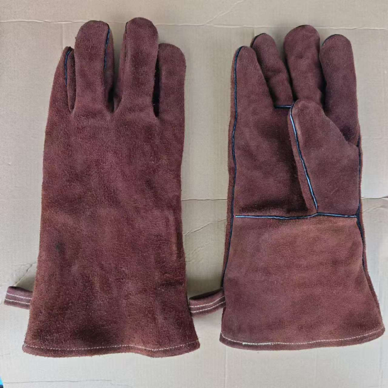 Mănuși de sudură din piele de vită, dublu strat, piele integrală, model Z.s, pentru sudură și grătar