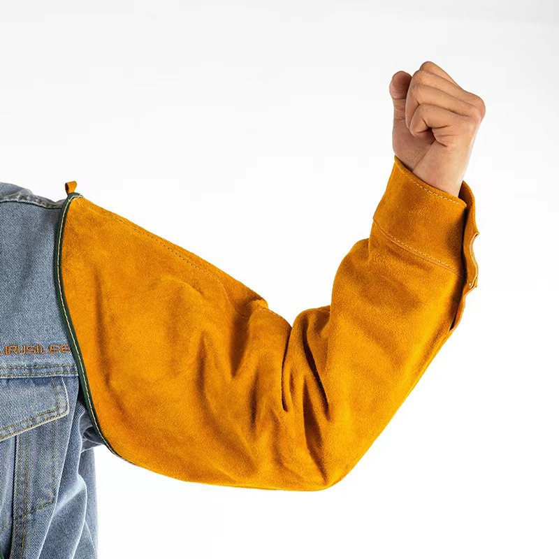 Μανίκι συγκόλλησης από δέρμα βοδιού – προστασία βραχίωνα, θερμομόνωση και αντοχή στη φθορά