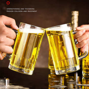 Jin Xipan cană de bere din sticlă, capacitate peste 1000 ml, două bucăți, cu logo imprimat