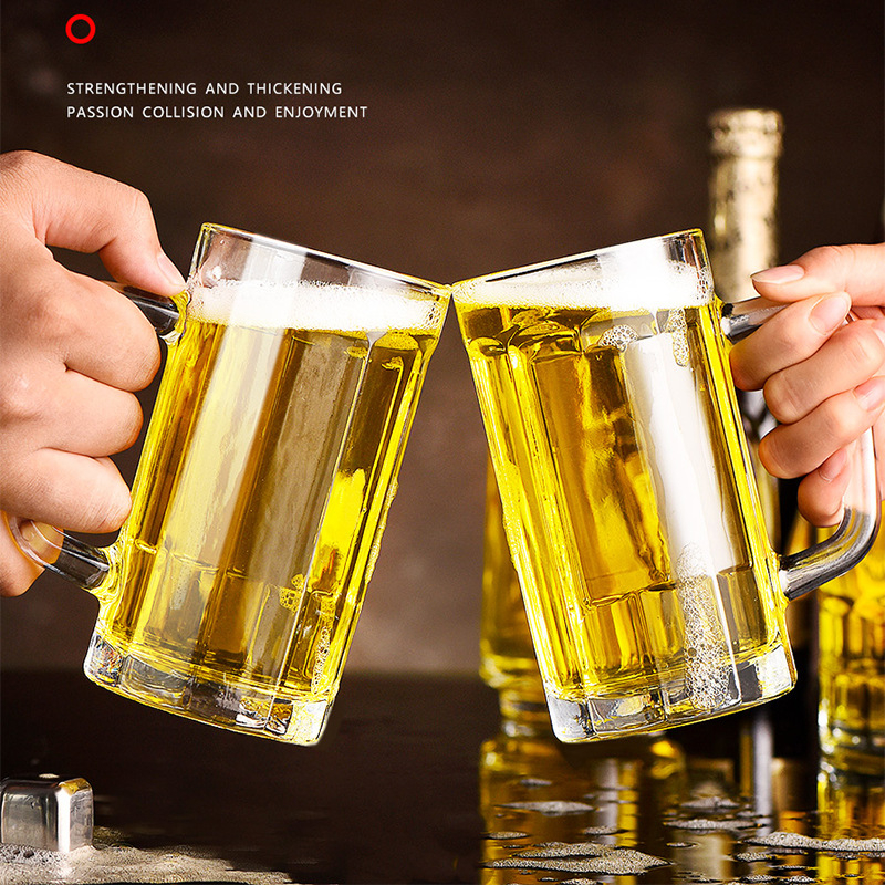 Jin Xipan cană de bere din sticlă, capacitate peste 1000 ml, două bucăți, cu logo imprimat
