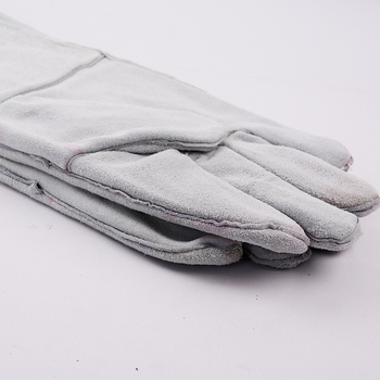 Γάντια συγκόλλησης από βοδινό δέρμα με διπλό στρώμα μόνωσης: υψηλή θερμική προστασία, προστασία από εγκαύματα, ανθεκτικά στη φθορά, μακρύ μήκος