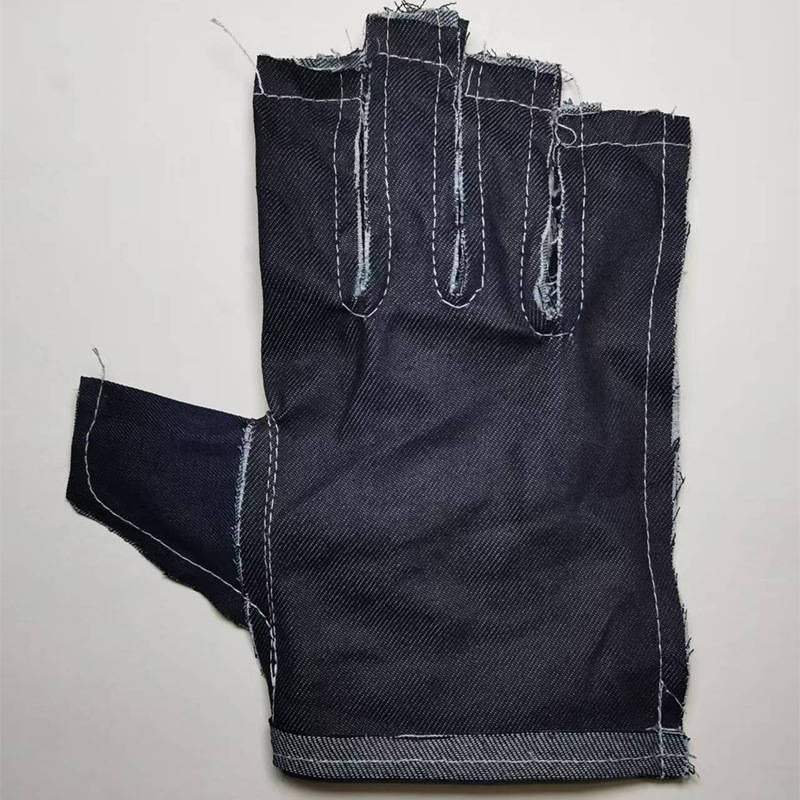 Mănuși de sudură din denim cu patru degete, strat simplu, pentru șantier (Material: Denim; Funcție: Mănuși pentru sudare; Cod produs: 001)