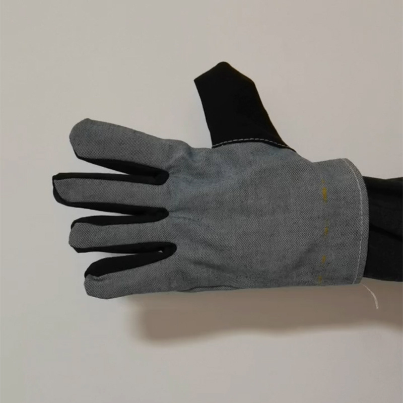 Mănuși de sudură din denim cu patru degete, strat simplu, pentru șantier (Material: Denim; Funcție: Mănuși pentru sudare; Cod produs: 001)