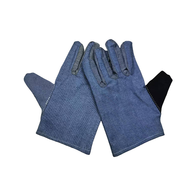 Mănuși de sudură din denim cu patru degete, strat simplu, pentru șantier (Material: Denim; Funcție: Mănuși pentru sudare; Cod produs: 001)