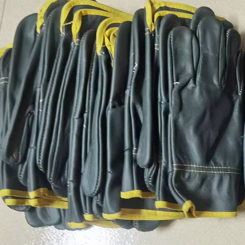 Γάντια συγκόλλησης από δέρμα βοδινού πρώτης στρώσης, ανθεκτικά στη φθορά, αντίσταση σε καψίματα, αντιολισθητικά, κοντό μανσέ