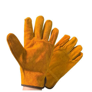 Γάντια συγκόλλησης από δέρμα βοδινού, αντιολισθητικά, ανθεκτικά σε υψηλές θερμοκρασίες, μαλακά και ανθεκτικά, επαναχρησιμοποιούμενα (27 cm, 100 g)