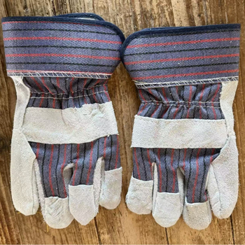 Γάντια συγκόλλησης από δέρμα με δύο δάχτυλα – Δίπλο στρώμα από βοδινού δέρματος με επένδυση βελούδου/βαμβακιού, ανθεκτικά στη φθορά για συγκόλληση