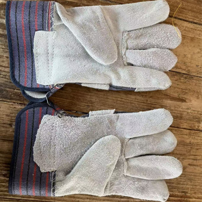 Γάντια συγκόλλησης από δέρμα με δύο δάχτυλα – Δίπλο στρώμα από βοδινού δέρματος με επένδυση βελούδου/βαμβακιού, ανθεκτικά στη φθορά για συγκόλληση