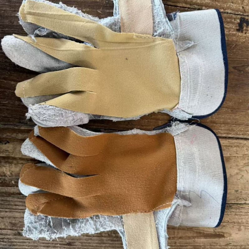 Γάντια συγκόλλησης από δέρμα με δύο δάχτυλα – Δίπλο στρώμα από βοδινού δέρματος με επένδυση βελούδου/βαμβακιού, ανθεκτικά στη φθορά για συγκόλληση