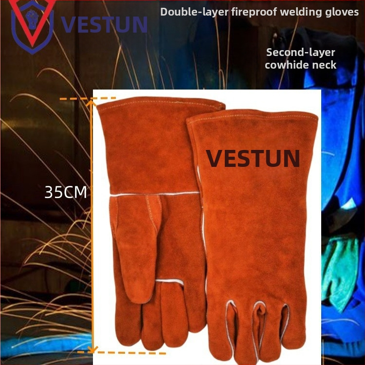 Rukavice na zváranie Weishi Shield s posilnenou zónou Tiger Mouth, ohňovzdorné, odolné voči opotrebeniu, tepelne izolované