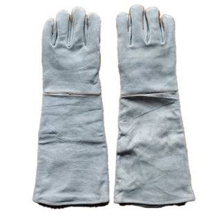 Mănuși de sudură din piele de vacă, dublu strat, rezistente la temperaturi ridicate, lungime 50 cm, model JLJ-006