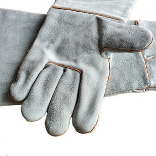 Mănuși de sudură din piele de vacă, dublu strat, rezistente la temperaturi ridicate, lungime 50 cm, model JLJ-006